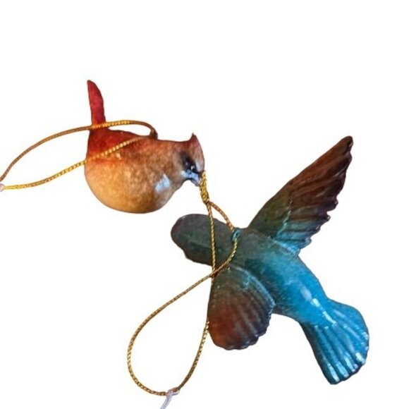 Handcrafted Gallery II Cardinal & Hummingbird Hanging Christmas Ornaments - Picture 5 of 7